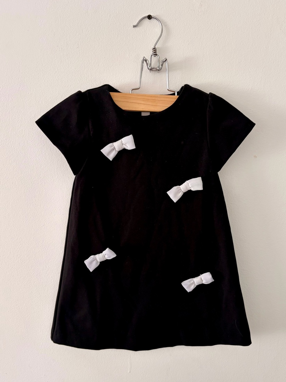 Zara Black Dress with White Bow Details